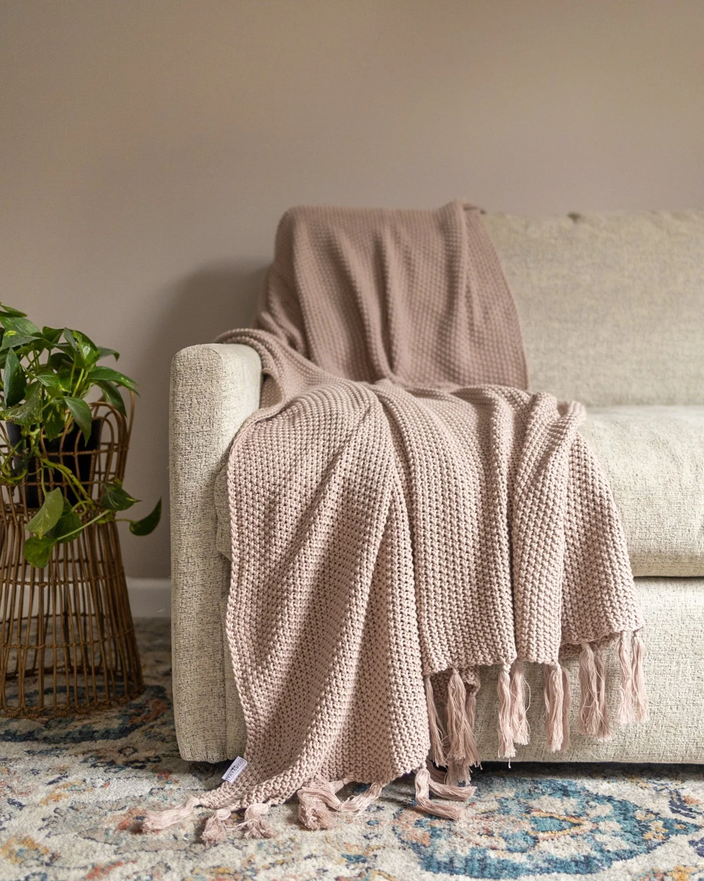 Hallen Organic Cotton Knit Throw Blanket - Image 6